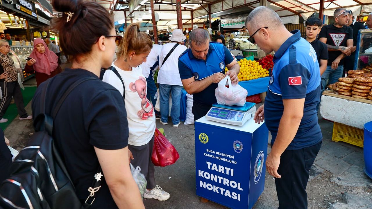 Buca pazarlarında güvenli alışveriş için tartı kontrolü