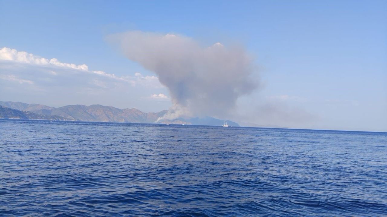 Marmaris Kabakargı Koyu'nda orman yangını: Karadan ulaşım güç, alevlere havadan müdahale başlatıldı