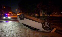 Söke'de takla atan otomobilden mucize kurtuluş