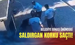 Belediye binası önündeki saldırgan korku saçtı!
