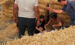 Traktörden düşen balya üzerine devrildi