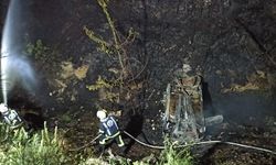 Denizli’de korku dolu anlar: Ters dönen araçta yangın çıktı
