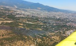 Bornova orman yangını havadan ve karadan müdahaleyle kontrol altında