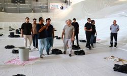 Hasan Güngör Spor Salonunda Bakım Çalışması