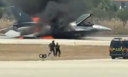 Yunanistan'da F-16 kabusu! Pist ortasında cayır cayır yandı
