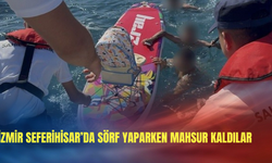 İzmir Seferihisar’da sörf yaparken mahsur kaldılar