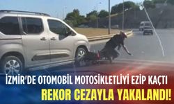 İzmir'de otomobil motosikletliyi ezip kaçtı: Rekor cezayla yakalandı!