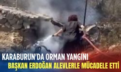 Karaburun'da orman yangını: Başkan Erdoğan alevlerle mücadele etti