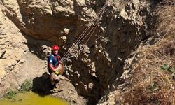 5 metre derinliğindeki çukura düştü