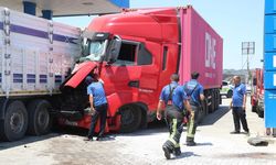 Direksiyon başında arı sokan TIR sürücüsü akaryakıt istasyonuna daldı