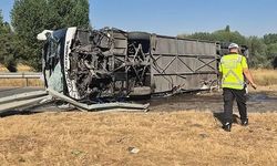 Afyonkarahisar'da feci kaza! Yolcu otobüsü devrildi: Yaralılar var