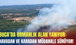 Buca’da ormanlık alan yanıyor: Havadan ve karadan müdahale sürüyor!