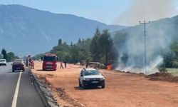 Denizli yolundaki yangın söndürüldü