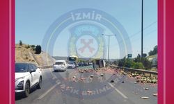 İzmir'de otoyolda feci kaza! 2 kilometrelik kuyruk oluştu