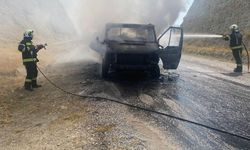 Yanan kamyonette 1 milyon liralık zarar oluştu