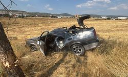 Kütahya'da kaza: Takla atan otomobilin sürücüsü yaralandı