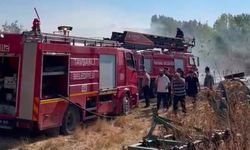 Manisa'da samanlık yangını: Göbel Küme Evleri'nde alevler yükseldi