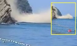 Trilye’de korkutan toprak kayması! Tepe çöktü, denizde yüzen vatandaşların zor anları...