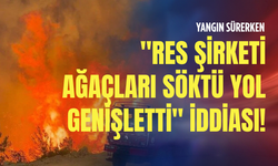 Yangın sürerken "RES şirketi ağaçları söktü yol genişletti" iddiası!