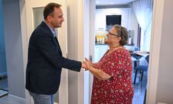 Başkan Eşki’den yangında evi hasar gören aileye ziyaret