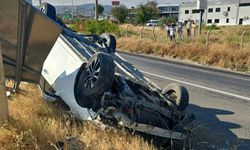 Kontrolden çıkan otomobil takla attı; 1 yaralı