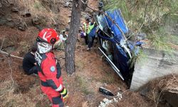 Göcek’te araç tünel üst yolunda kaza yaptı: Ekipler zamanla yarıştı