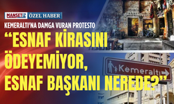 Kemeraltı'na damga vuran protesto: "Esnaf kirasını ödeyemiyor, esnaf başkanı nerede?”