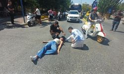 Panik yapan motosikletli metrelerce sürüklendi