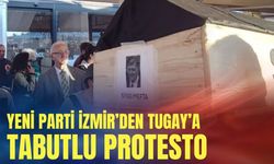 İzmir'de Cemil Tugay'a tabutlu protesto