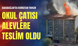 Karabağlar'da korkutan yangın: Okul çatısı alevlere teslim oldu