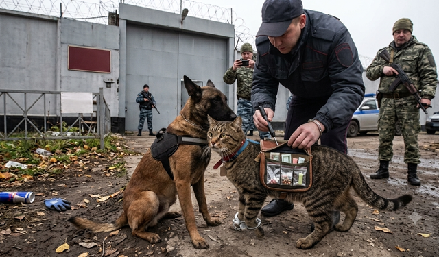 Film gibi olay! Cezaevine yasaklı madde taşıyan 'kurye kedi' yakalandı