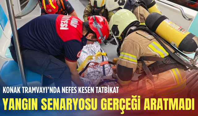 Konak Tramvayı’nda acil durum tatbikatı yapıldı