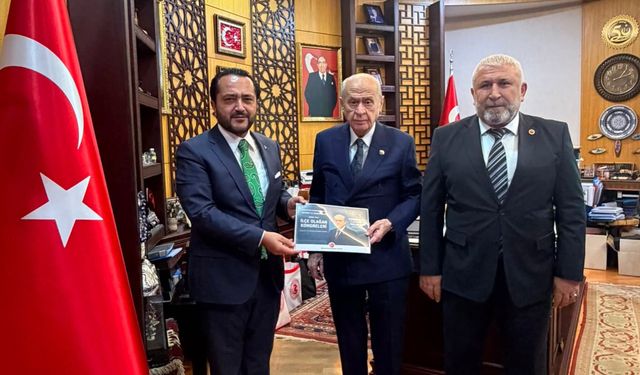 Yılmaz, Bahçeli’ye kongrelerin raporunu takdim etti