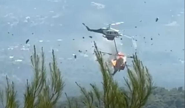 Yunanistan'da yangın söndürme helikopterleri havada çarpıştı!