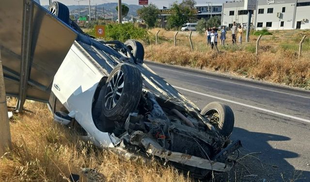 Kontrolden çıkan otomobil takla attı; 1 yaralı