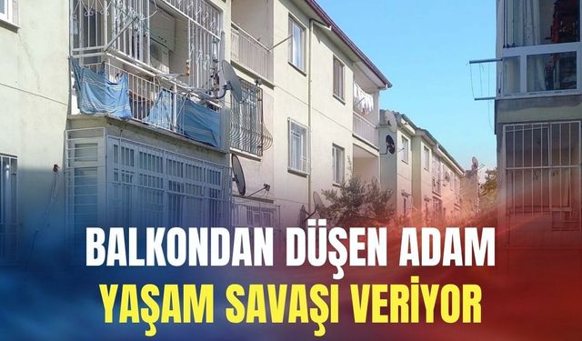 Balkondan düşen yaşlı adam ağır yaralandı