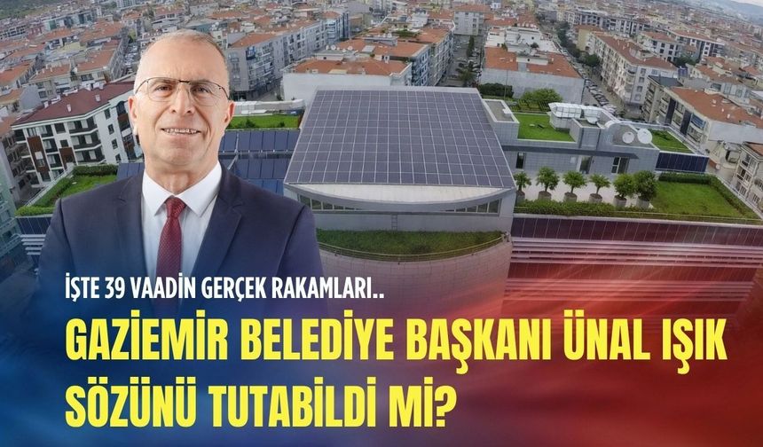 Gaziemir Belediye Başkanı Ünal Işık sözünü tutabildi mi? İşte 39 vaadin gerçek rakamları