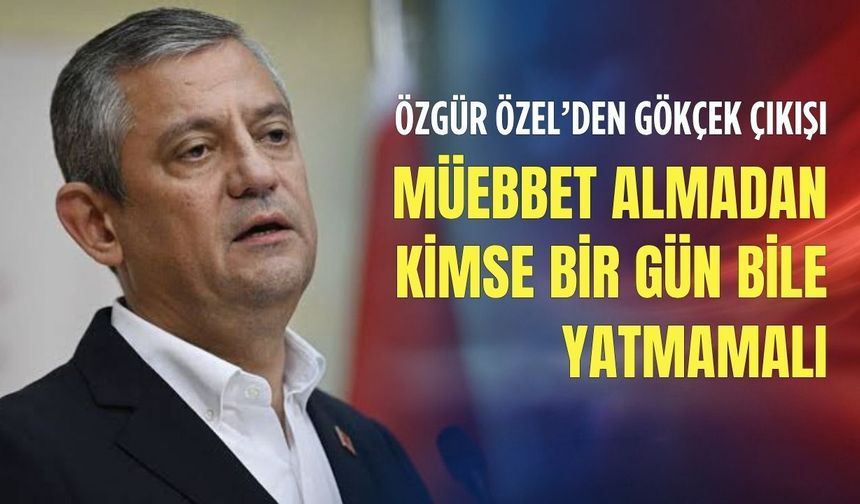 Özgür Özel’den Gökçek çıkışı: Müebbet almadan kimse bir gün bile yatmamalı