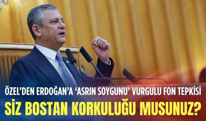 Özel’den Erdoğan’a ‘asrın soygunu’ vurgulu fon çıkışı: Siz bostan korkuluğu musunuz?