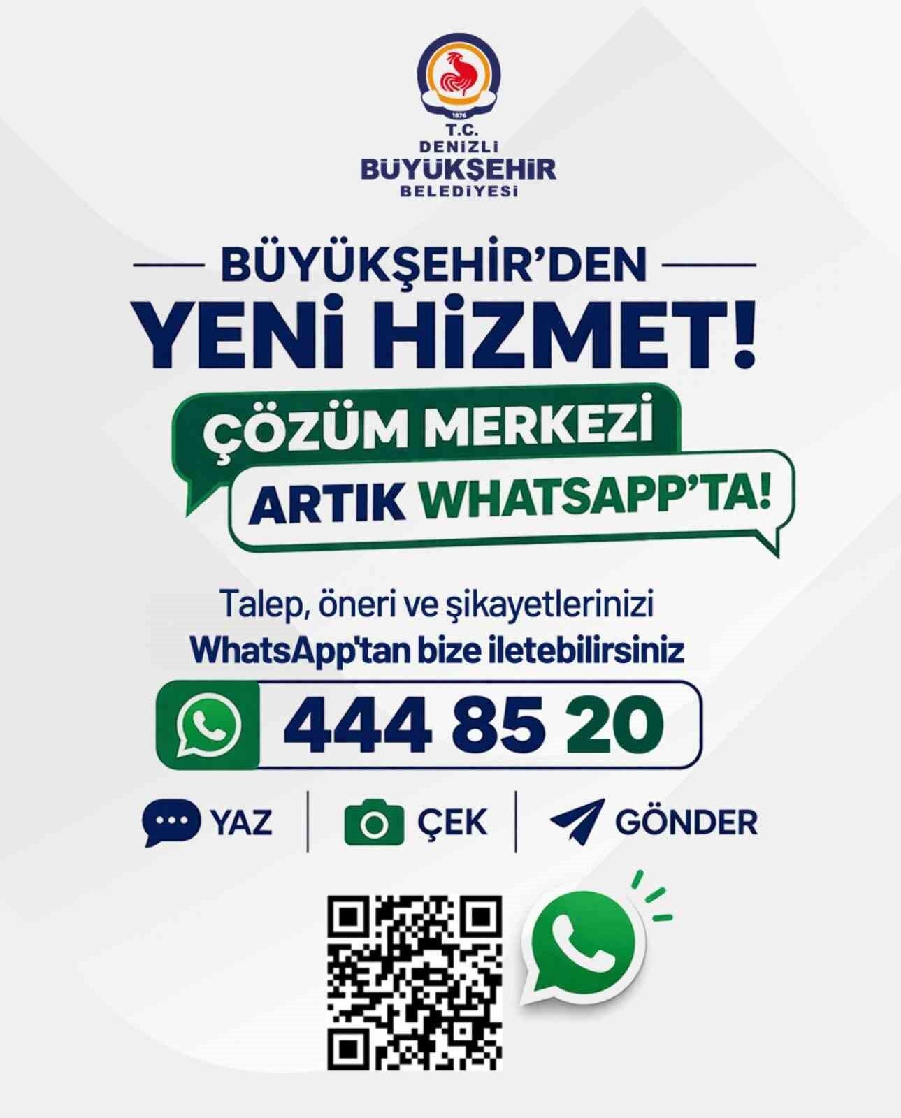 Denizli Büyükşehirin WhatsApp Çözüm Merkezi hizmette