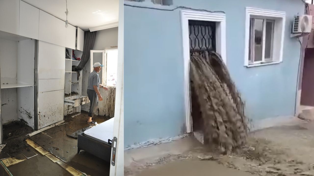 Manisa Salihli'de etkili olan şiddetli sağanak yağışta evini su basan Hanife Mazı, boynuna kadar ulaşan sel sularından komşularının yardımıyla nasıl kurtulduğunu korkuyla anlattı.