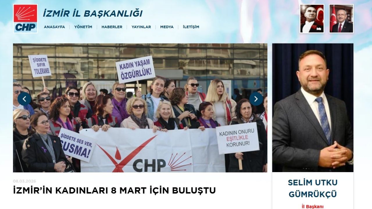CHP İzmir İl Başkanlığı sitesindeki sürpriz güncelleme kulisleri hareketlendirdi. Görevden alınan Çağatay Güç'ün yerine Selim Utku Gümrükçü'nün ismi resmi unvanla sisteme yüklendi.