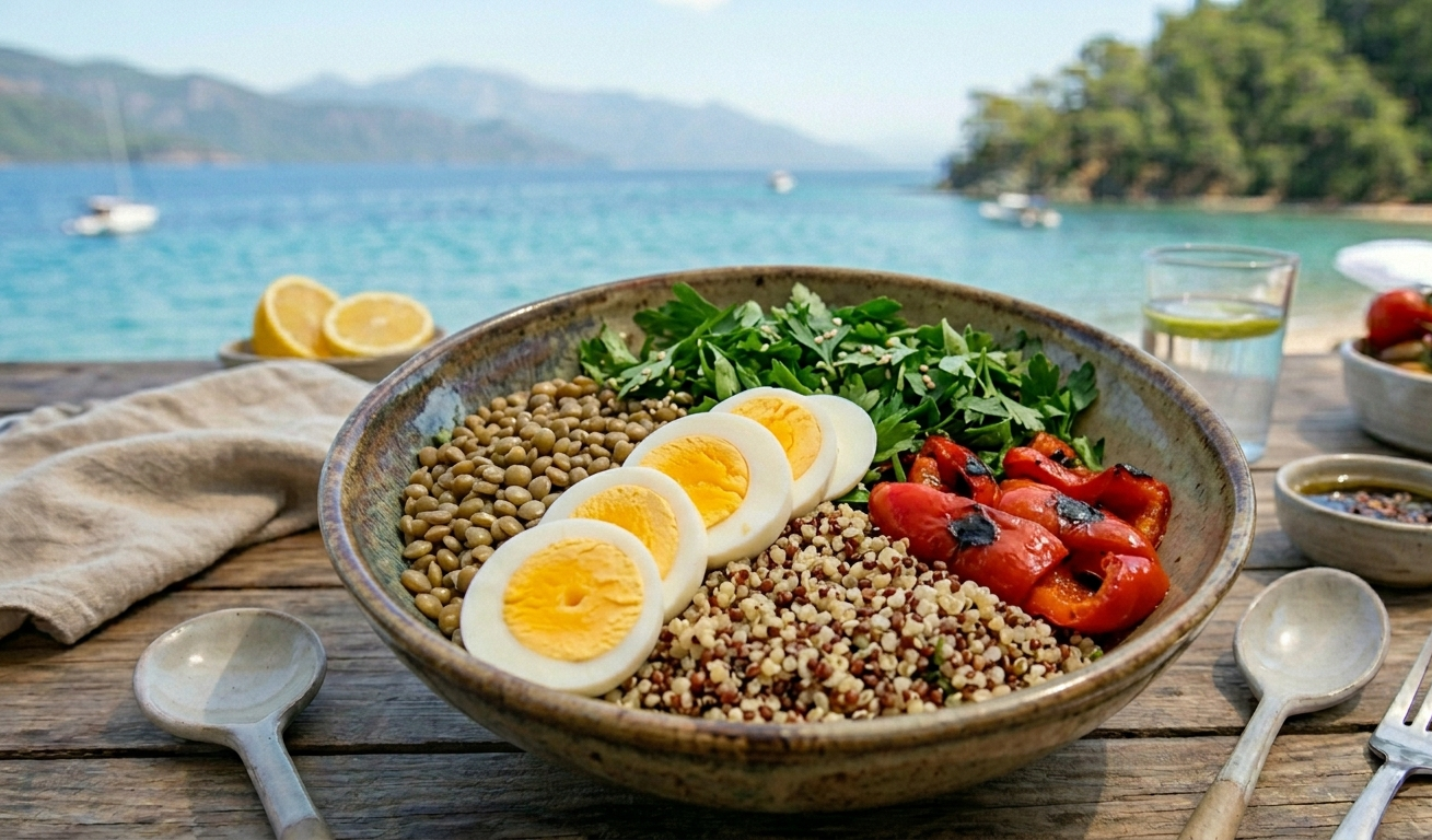 Klasiklerin ötesi: Haşlanmış yumurtalı ve mercimekli 