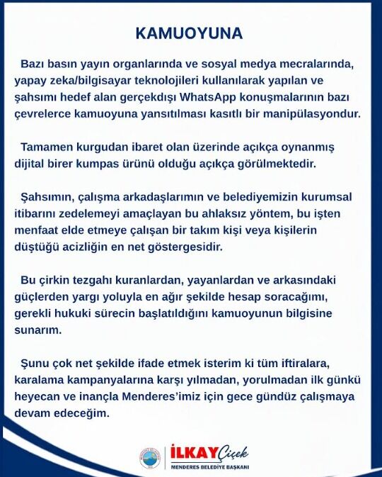 İzmir'de Belediye Başkanına Dijital Kumpas! Sahte Whatsapp Konuşmaları Yargıya Taşındı1