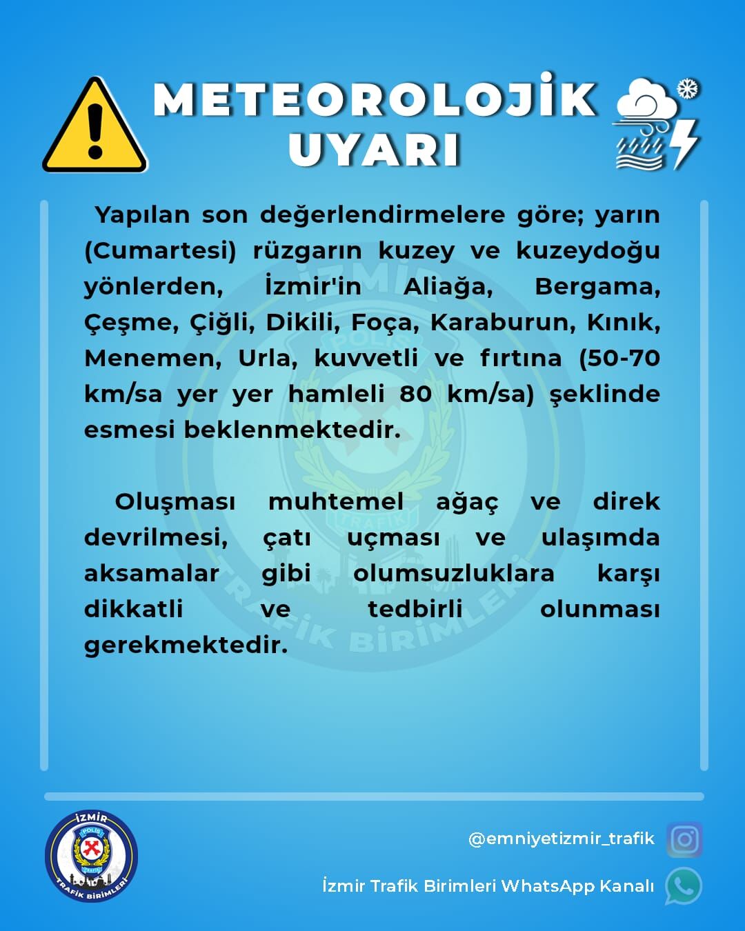 İzmir'de Kuvvetli Rüzgar Ve Fırtına Uyarısı! (1)
