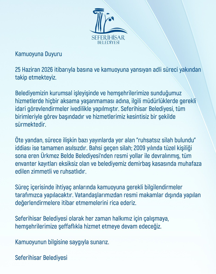 Seferihisar Belediyesi'nden Iddialara Yalanlama 1