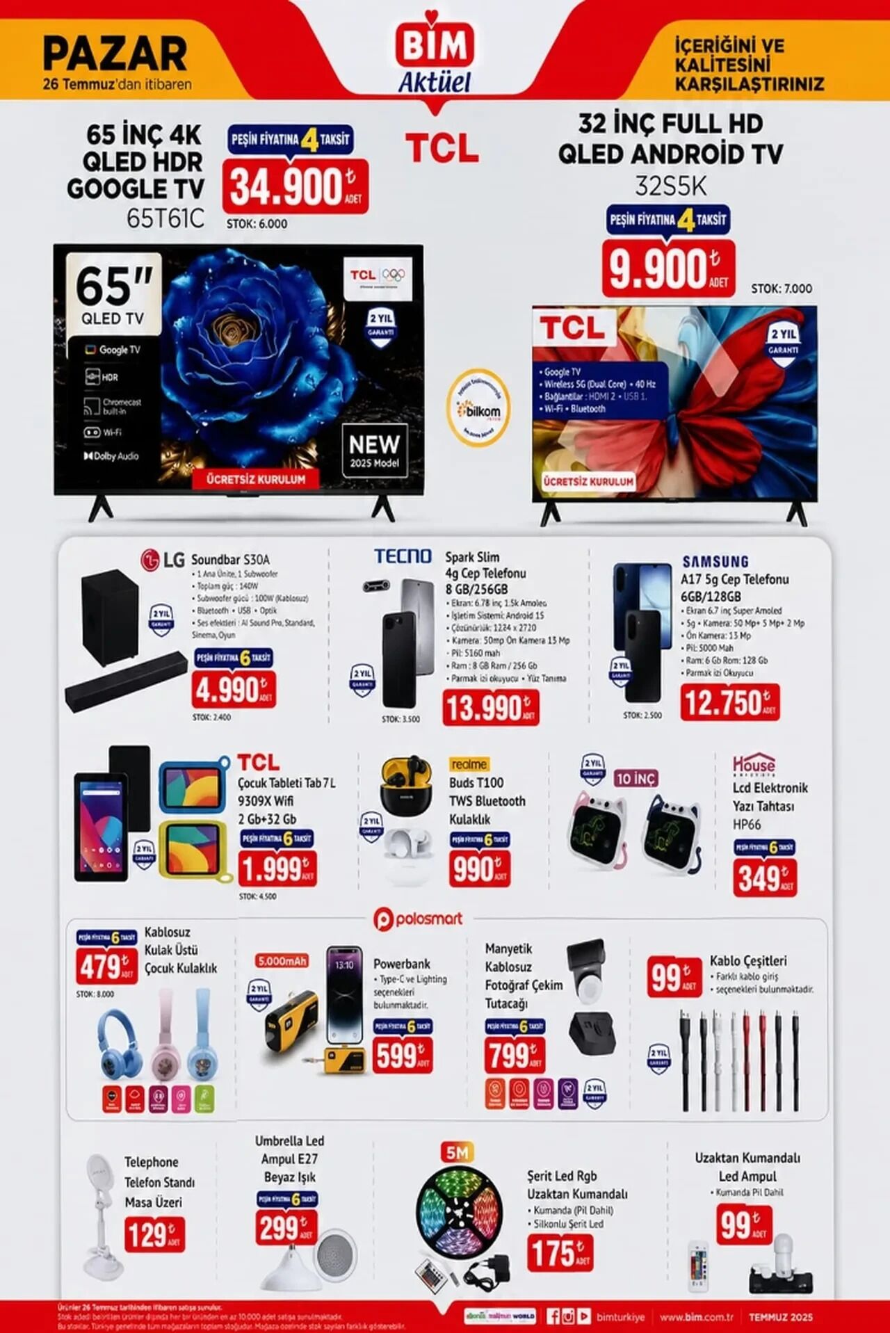 Bim 17 26 Temmuz Aktuel Urunler Katalogu 2026 Tablet Kulaklik Led Yazi Tahtasi Ve Ele 3347817 Photogallery 3