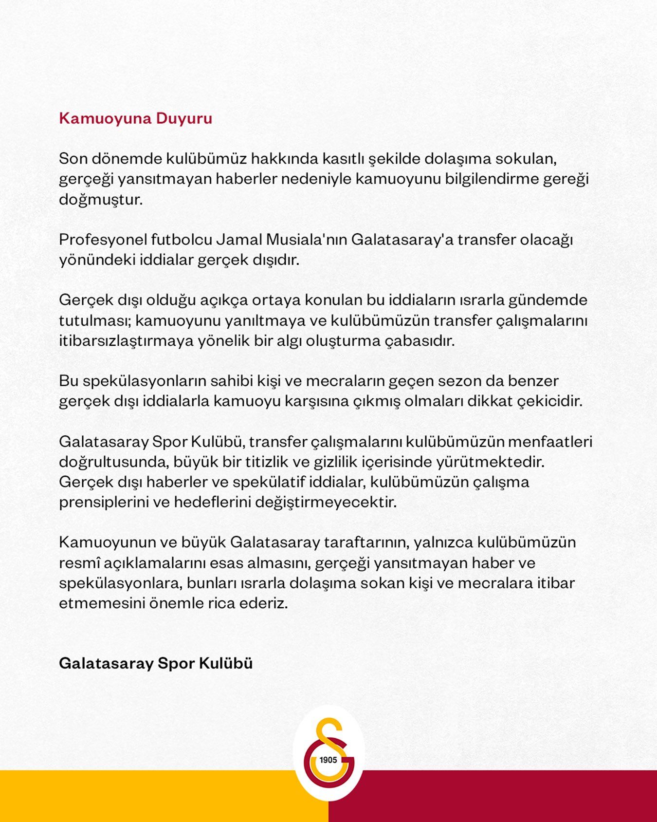 Galatasaray Jamal Musiala Transferini Yalanladı!