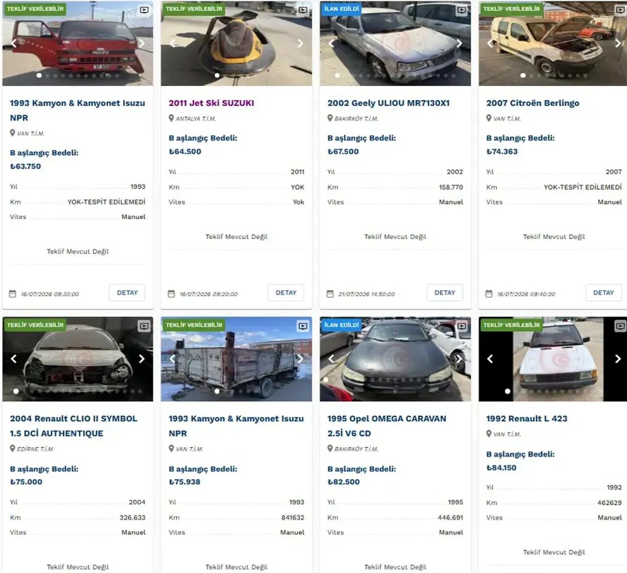 Gümrükteki Araçlar Satışta 33