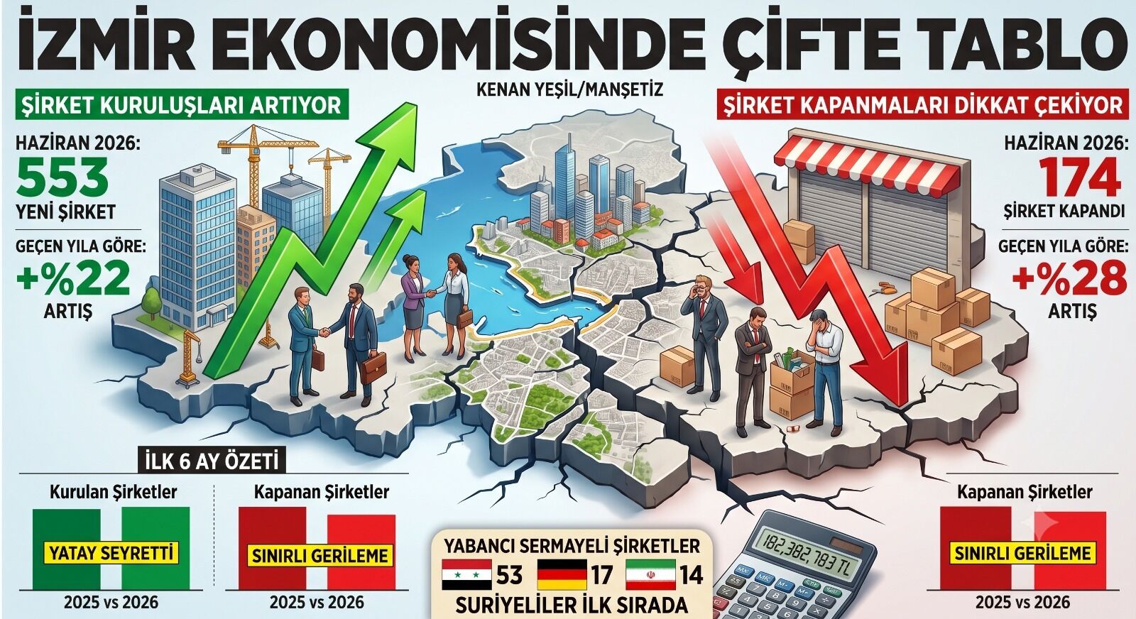 İzmir Ekonomisinde Çifte Tablo Şirketler Açılıyor, Şirketler Kapanıyor